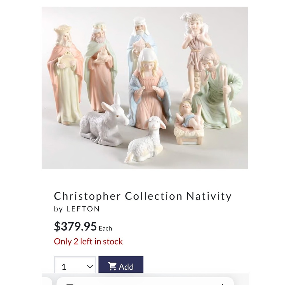 Retired 1983 Christopher Collection Nativity Hand Painted 9 Piece Set‎ by Lefton